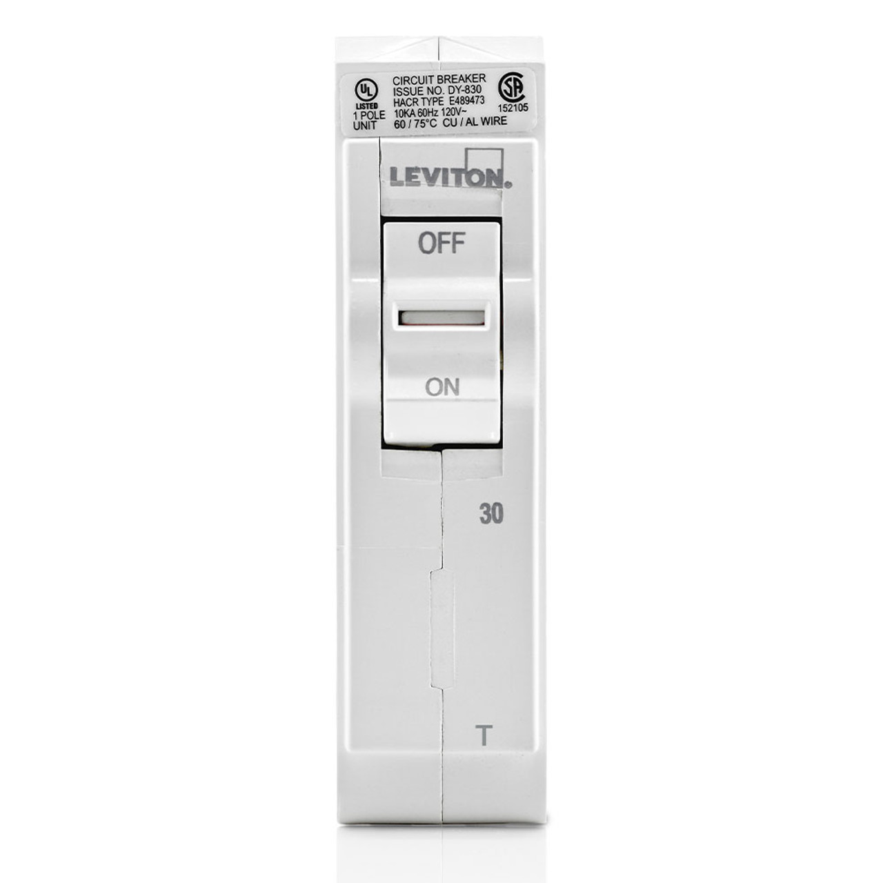 LEVITON 30A 1-Pole Standard Thermal Magnetic Branch Circuit Breaker LEVITON 30A 1-Pole Standard Thermal Magnetic Branch Circuit Breaker