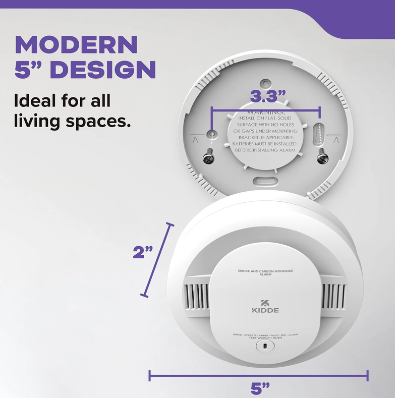 Kidde 30CUDR Combo Smoke + CO Alarm, AA Battery Powered