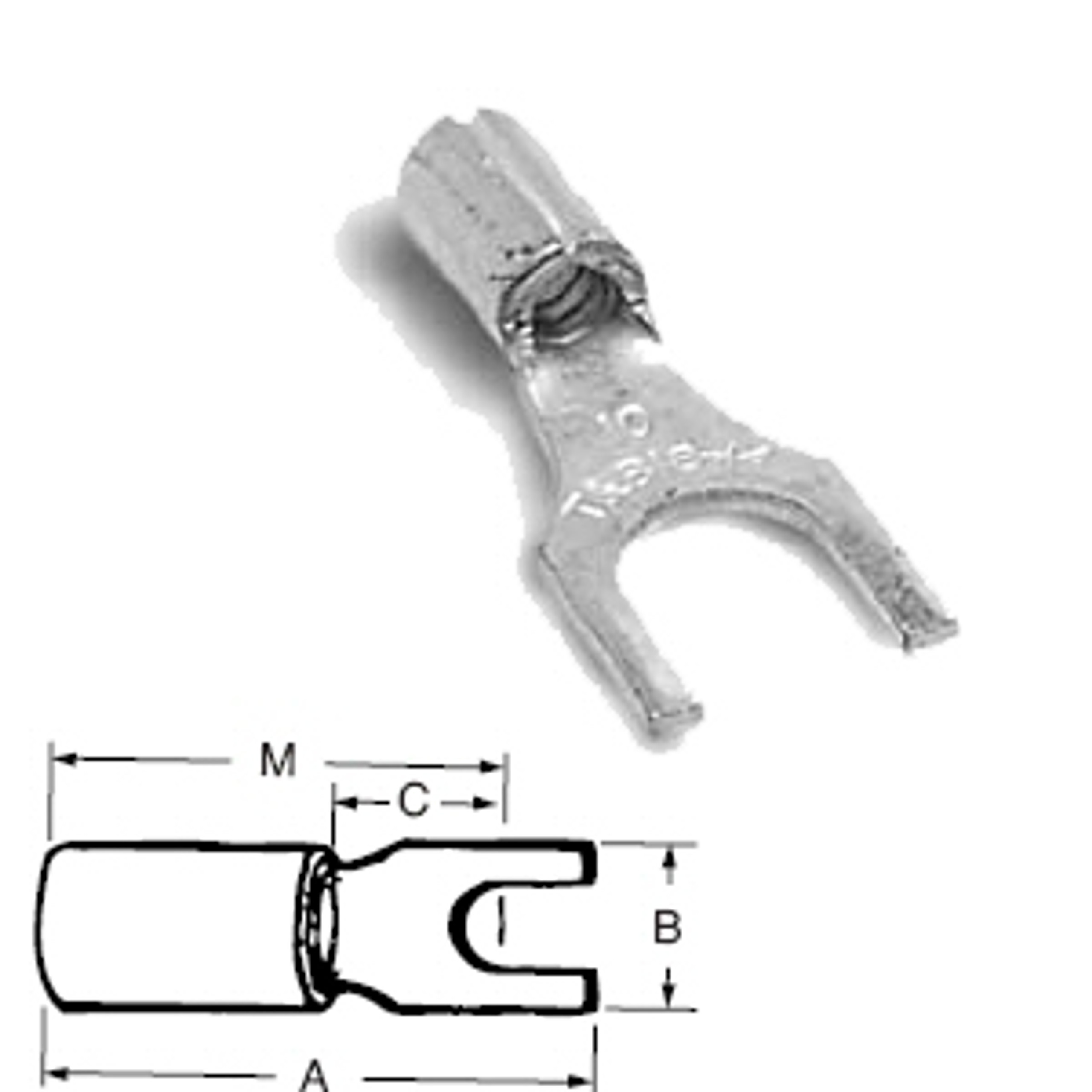 ABB C1010F 1210 AWG NonInsulated Fork Terminal