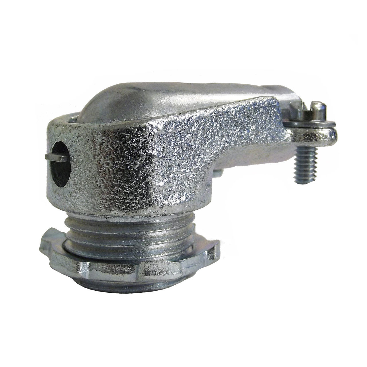 Bridgeport 801 3/8in Malleable Iron 90 Flexible Metal Conduit Connector