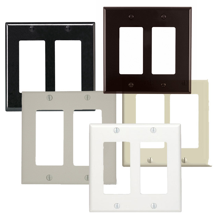 Leviton 80409-x Decora Wallplate 2 Gang