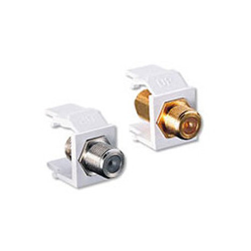 Leviton 41084-FxF - Quickport Snap-In F-Type Adapter (RG-6 RG-59 Coaxial)