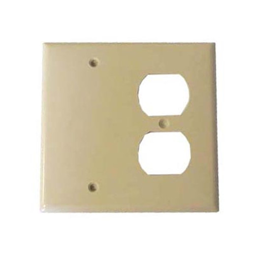 Leviton N138-I - 2-Gang 1-Duplex 1-Blank Combination Wallplate