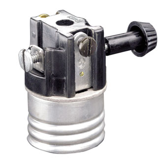 Leviton 7070-M - Shell Incandescent, Removable Turn Knob For Controlling 2 Sockets