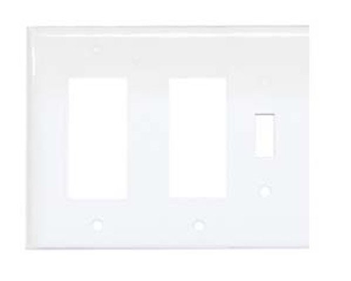 Leviton 80731-W - 3-Gang 1-Toggle 2-Decora/GFCI Device Combination Wallplate