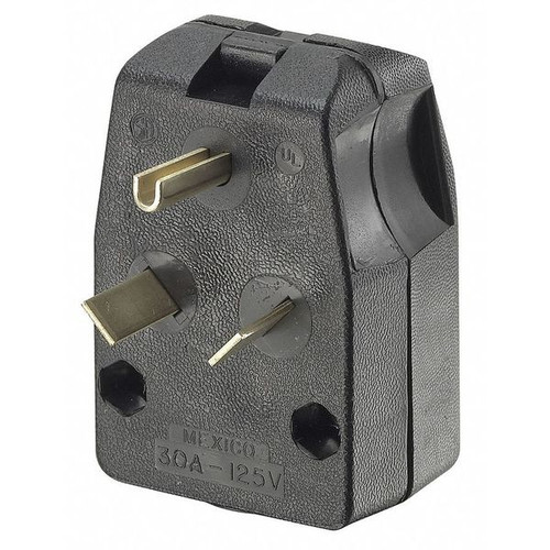 Leviton 830-E - 30A, 125V, NEMA TT-30P, 2P, 3W, Plug, Straight Blade