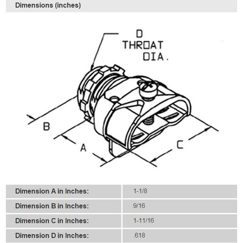 Bridgeport 601-DC2 - 3/8" Zinc Die Cast FMC/AC/MC Cable Flex Duplex Connector