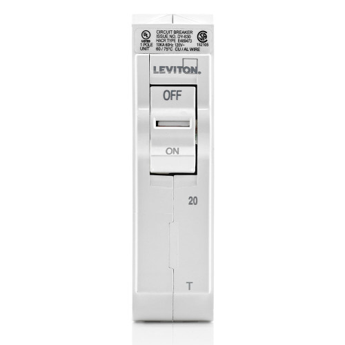 LEVITON 20A 1-Pole Standard Thermal Magnetic Branch Circuit Breaker LEVITON 20A 1-Pole Standard Thermal Magnetic Branch Circuit Breaker