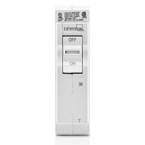 LEVITON 30A 1-Pole Standard Thermal Magnetic Branch Circuit Breaker LEVITON 30A 1-Pole Standard Thermal Magnetic Branch Circuit Breaker