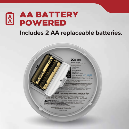 Kidde 20SDR Smoke Alarm, AA Battery Powered