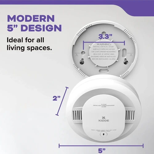 Kidde 30CUD10 Combo Smoke + CO Alarm, 10-Year Battery Powered