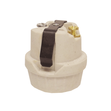 Leviton 8052-1 Medium Base Keyless Porcelain Lampholder – Unglazed, One-Piece, Incandescent – Pack Of 2