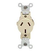 Leviton 5032-I 20A 125-250V NEMA 10-20R Narrow Body Single Receptacle Ivory