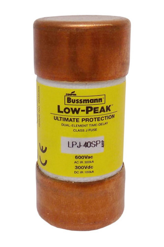 Fusible Bussmann LPJ-40SP (40Ampères) - Double élément, 600V, Type LOW-PEAK Pour Protection électrique