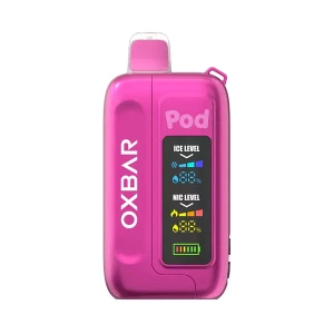 Oxbar Ice-Nic Control 35K Pink Strawberry Burst DIsposable Vape - Black Coral