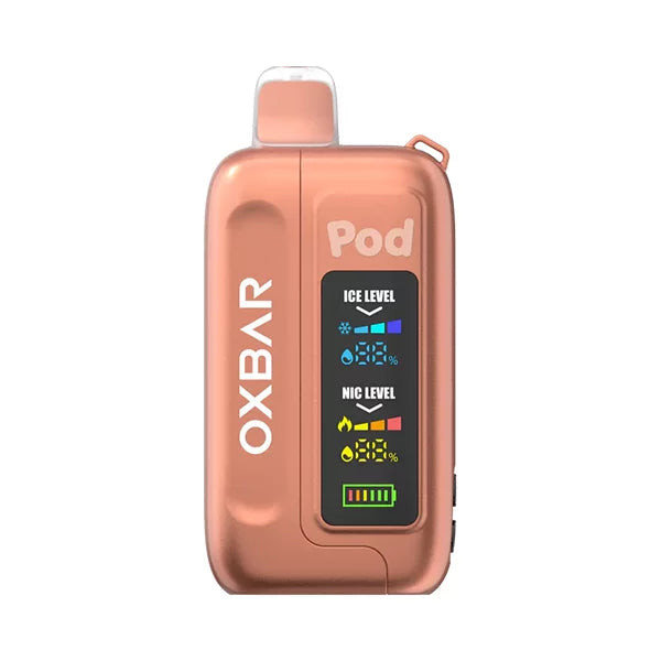 Oxbar Ice-Nic Control 35K Sour Peachy O's Disposable Vape - Black Coral