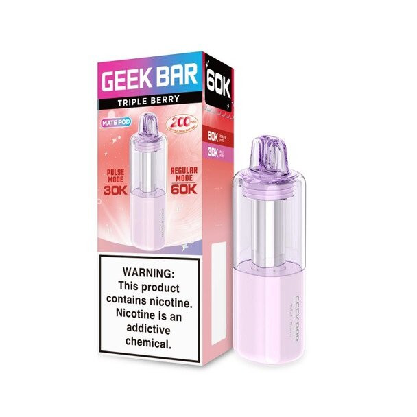 Triple Berry Geek Bar Mate 60K Pod Disposable Vape Packaging