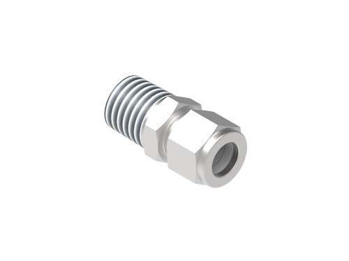 Compression tube fitting connector  1/2" NPT-M x 12 mm O.D.  AISI 316/316L SS