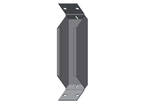 AR perforated ribbed f.  H.D.G. 90° INSIDE 075 x 050 R=150 Th=1,5mm