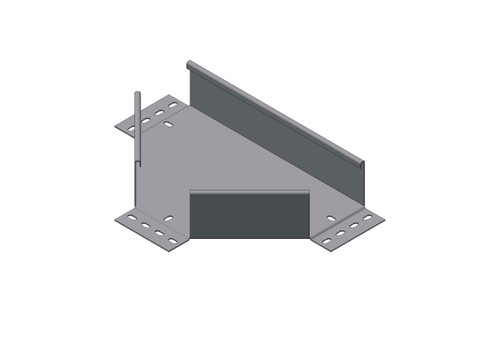 AR perforated ribbed f.  H.D.G.  -T- DERIVATION 100 x 075 R=150 Th=1,5mm