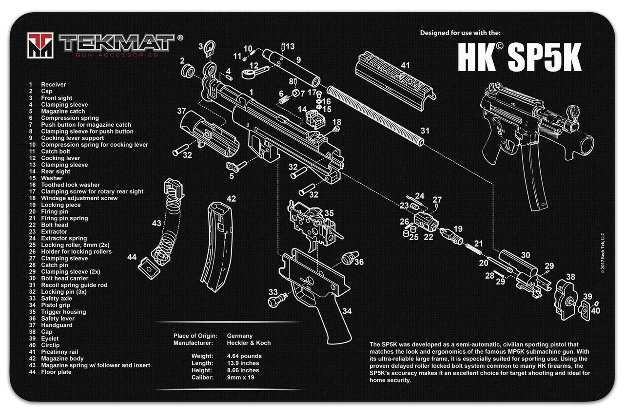 Heckler & Koch HK SP5K Gun Cleaning Mat