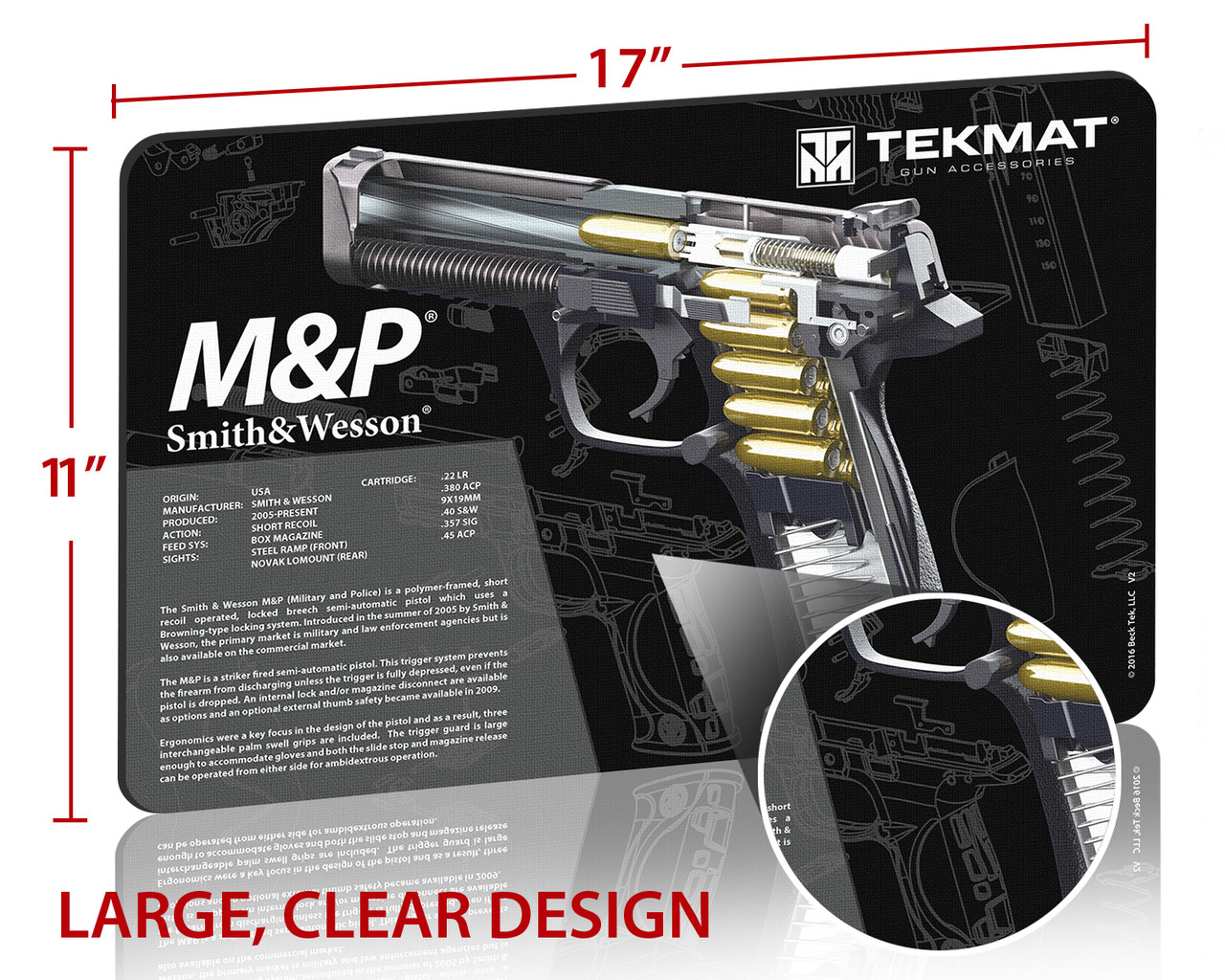 Smith & Wesson M&P Cutaway Graphic Gun Cleaning Mat