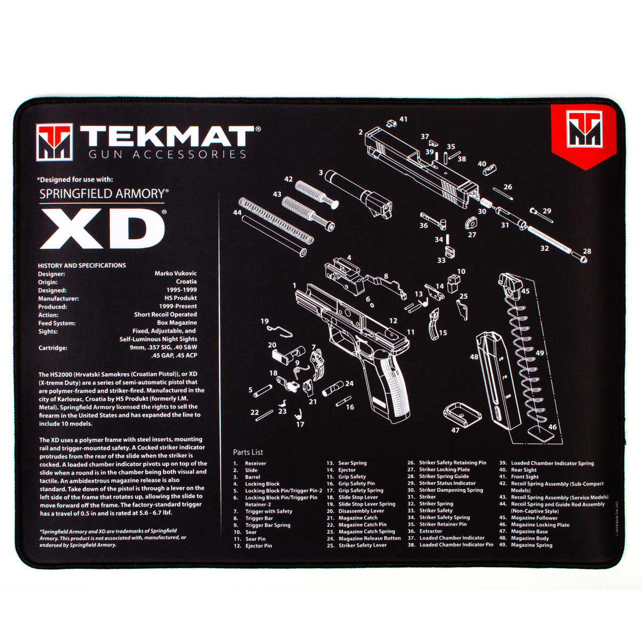 Springfield Armory XD Ultra Premium Gun Cleaning Mat