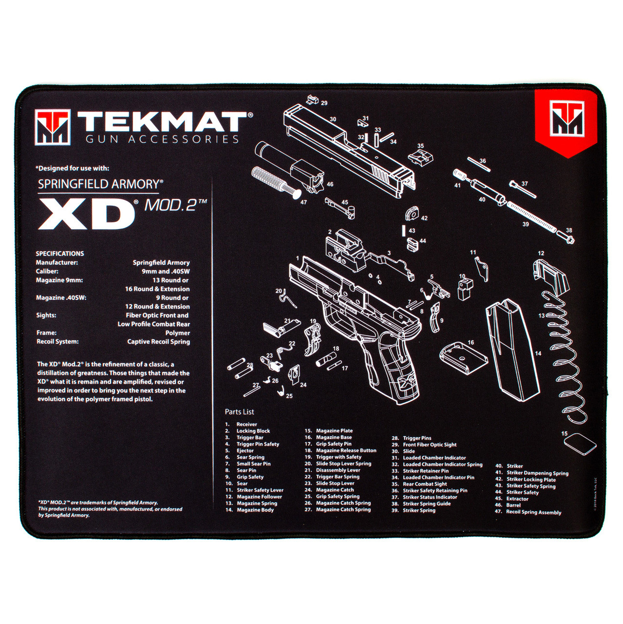 ネオジムマットEX② Springfield Armory XD MOD2 Ultra Premium Gun Cleaning Mat