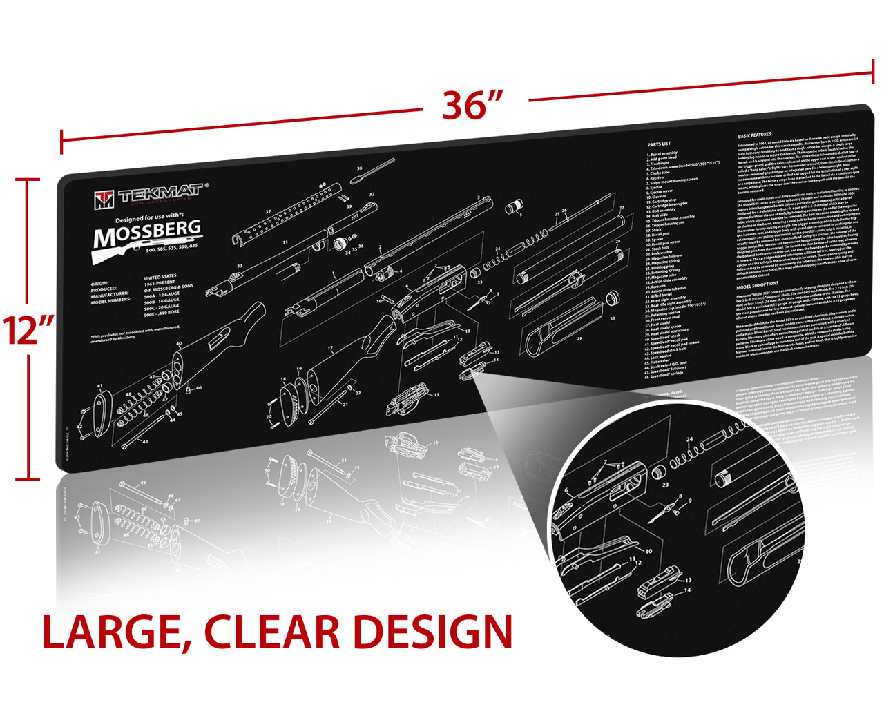 Mossberg Shotgun Gun Cleaning and Parts Mat