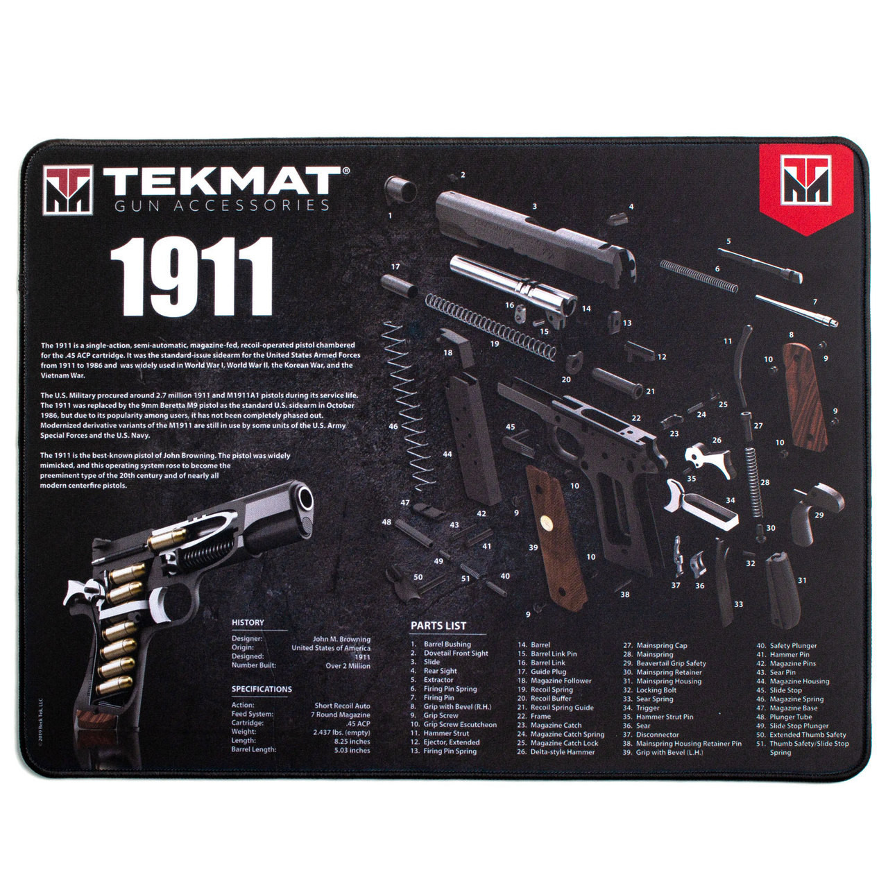 1911 TekMat Gun Cleaning Mat by Tekmat