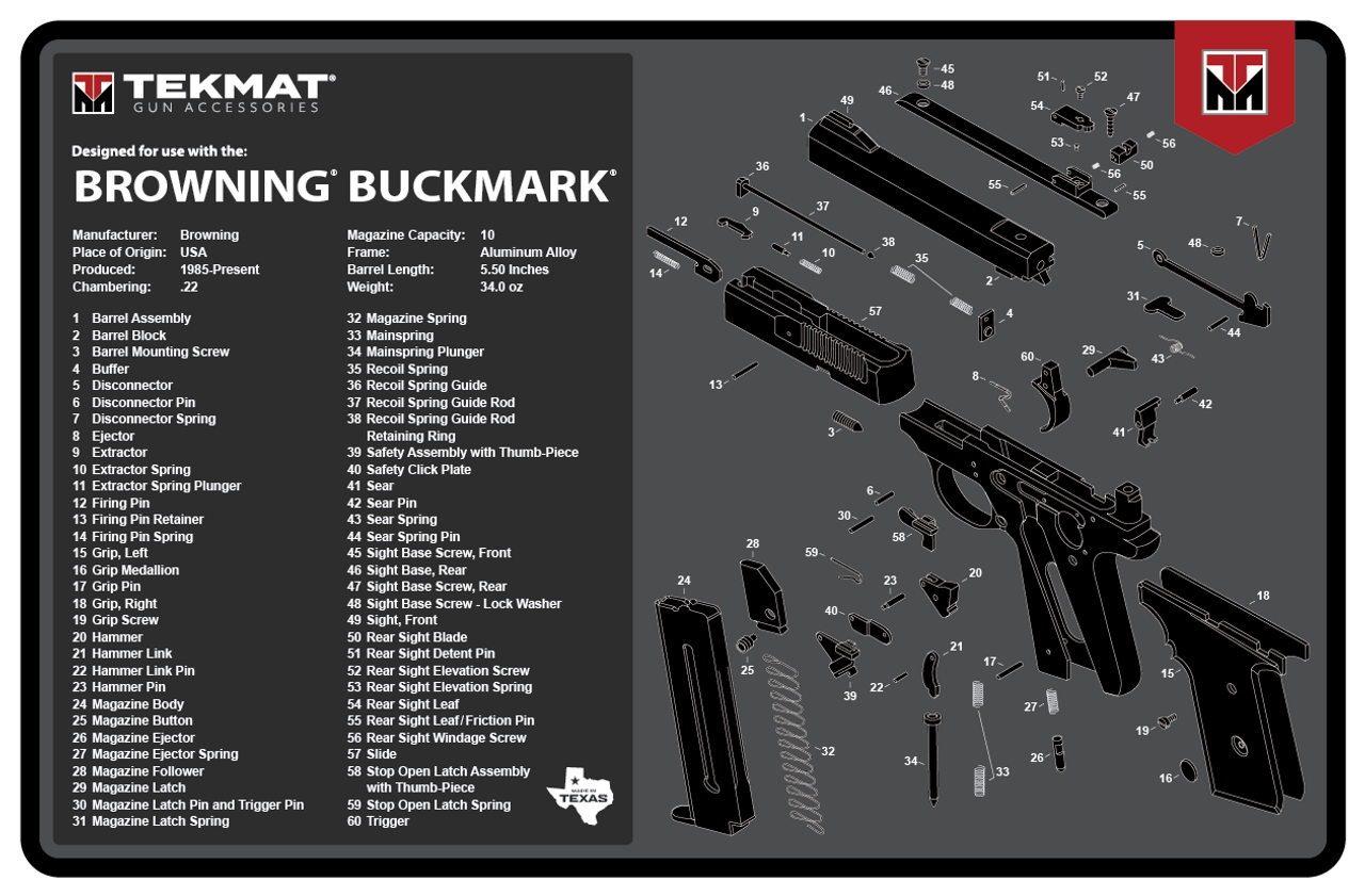 TekMat Browning Hi Power Gun Cleaning Mat