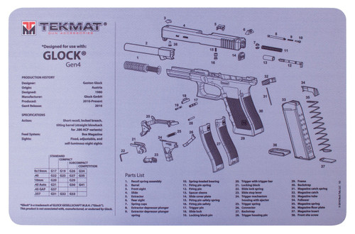 Glock Generation 4 TekMat gun cleaning mat features