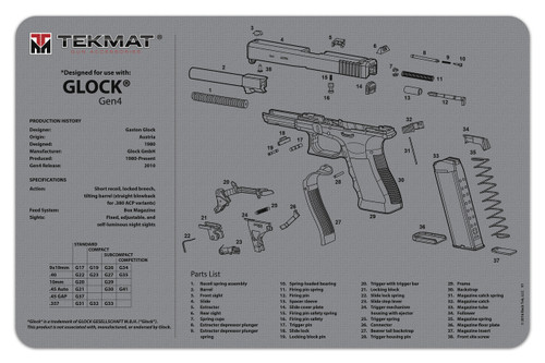 Gun Cleaning Mat Non Slip Bench Mat Glock Gen 5 Gunsmithing Pistol 