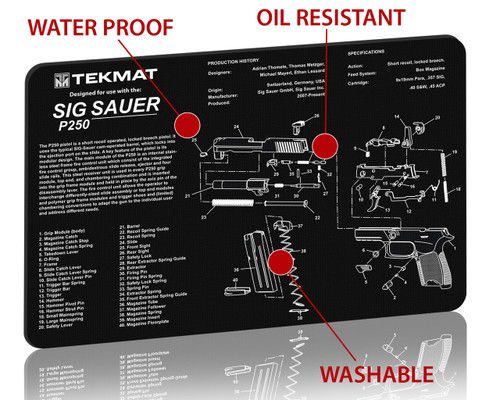 Gun Cleaning Mat for Sig Sauer p250