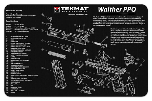 Walther PPQ TekMat Gun Cleaning Mat Features