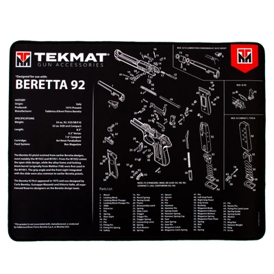 Beretta 92 Ultra Premium TekMat gun cleaning mat features