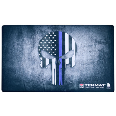 thin blue line punisher police support tekmat door mat floor mat
