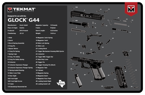 GLOCK GEN 5 TEKMAT - Gun Cleaning & Maintenance Bench Mat