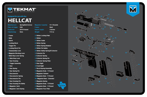 Springfield Armory Hellcat Blue TekMat - TekMat