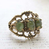 A Vintage Ring Genuine Cabochon Jade Cocktail Ring Antique 18k Gold R215 Antique Rings Jewlery - Limited Stock - Never Worn