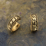 Vintage Earrings Oscar De La Renta Thick Antique Gold Tone Hoops Earrings Rope Design For Women #OSE-26033-C - Limited Stock - Never Worn