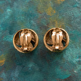 Vintage Oscar de la Renta Clip Earrings Gold Tone Swirl Button Design OSE-1212-CY Antique Jewelry Womans - Limited Stock - Never Worn