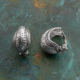 Vintage Earrings Oscar de la Renta Clip Earrings Silver Tone Hammered Antique Womans Jewelry OSE-144 - Limited Stock - Never Worn