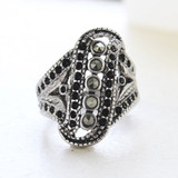 Vintage Ring Genuine Marcasite Filigree Ring Antique 18k White Gold Silver Womans Jewelry R1367 - Limited Stock - Never Worn