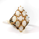 Vintage Rings Genuine Opals Antique 18k Gold Opal Cocktail Estate Ring Womans Jewlery #R284 - Limited Stock - Never Worn