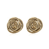 Vintage Earrings Oscar de la Renta Clip Earrings Antique Gold Tone Swirl Button Design Womans Jewlery OSE-300-GC