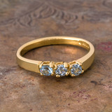 Vintage Ring Aquamarine Swarovski Crystal Ring 18k Gold Filigree Antique Womans Handmade Jewelry #R942 - Limited Stock - Never Worn