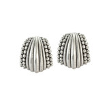 Vintage Earrings Oscar de la Renta Post Earrings Antique Brushed Silver Design OSE-2456-W - Limited Stock - Never Worn