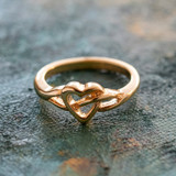 A Vintage Ring 1980s Heart 18kt Gold Ring #R1040-Y - Limited Stock - Never Worn