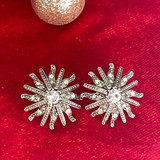 Vintage Earrings Oscar De La Renta White Gold Plated Post Earrings 